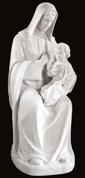 Madonna With Infant Life-Size Marble Statue